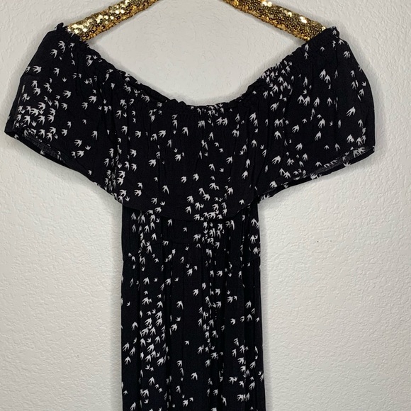 Together Off the Shoulder Bird Print Ruffle Dress - Picture 7 of 7